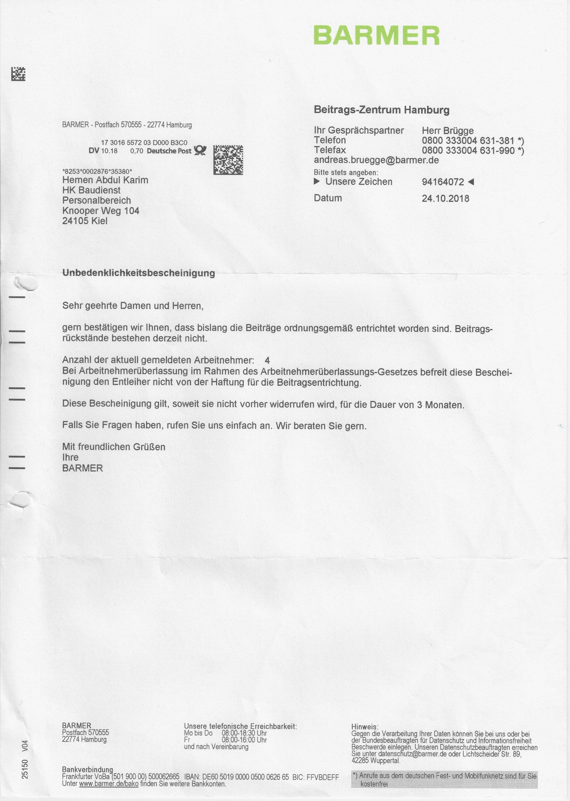 Zertifikat SOKA-BAU- Bescheinigungen BG Bau Bescheinigungen